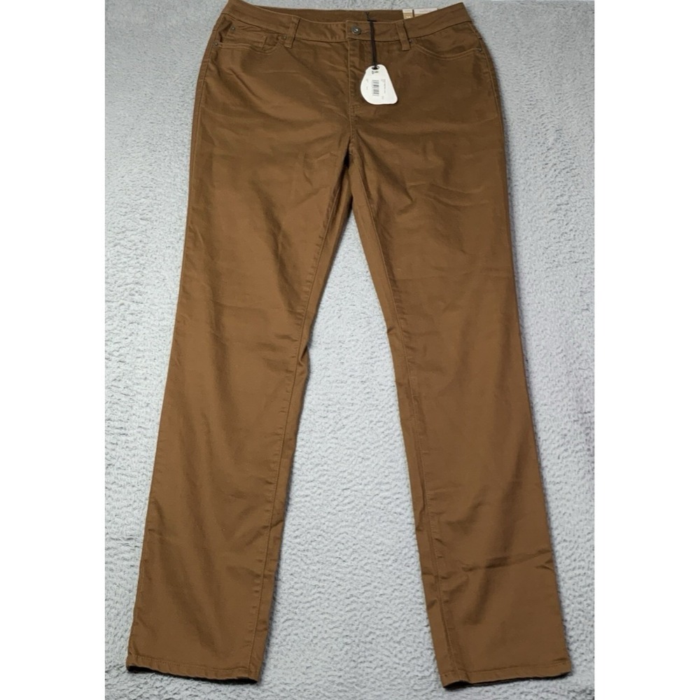 New Prana Jeans Womens Size 14 Tall Kayla High Rise Jean Denim Solid Sepia NWT